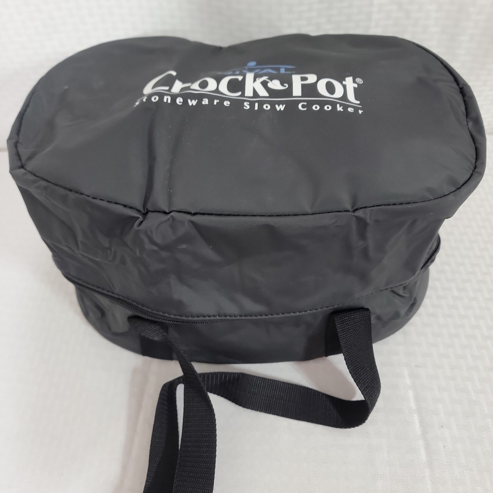 Rival Crock-Pot Slow Cooker Travel Tote Insulated Carrying Case Oval Black